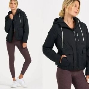 Vuori Black Hooded Bomber Jacket